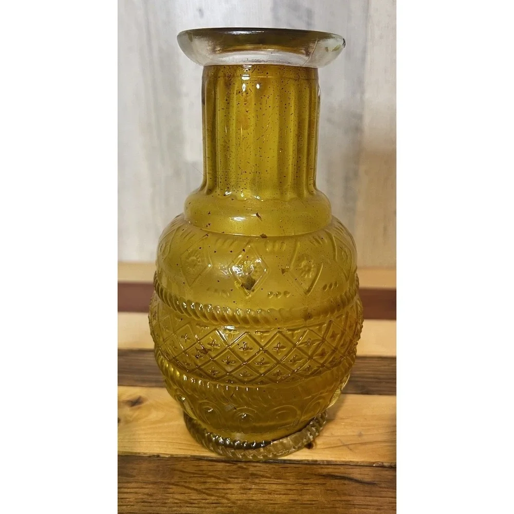 Vintage Set Of 3 Light Colored Amber Glass Bud Vases 5.5